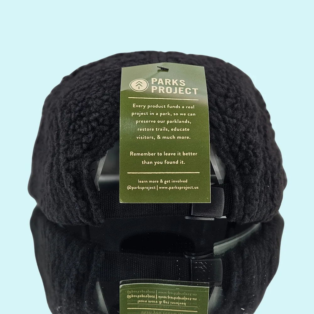 Parks Project Hat Cap Black Trail Crew 5 Panel Sherpa Fleece Hat Outdoor Hiking